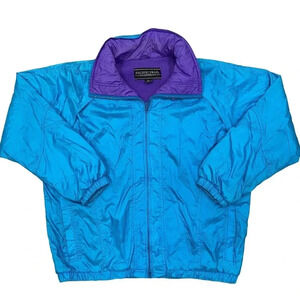 Vintage 90s Pacific Trail Jacket Womens L Purple Windbreaker Full Zip Turquoise